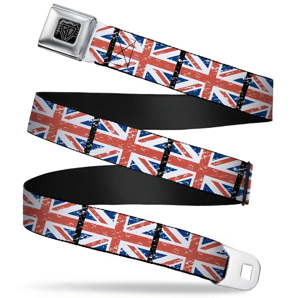 8515 Seatbelt Belt - United Kingdom Flags Weathered - 1.0" Wide - 20-36